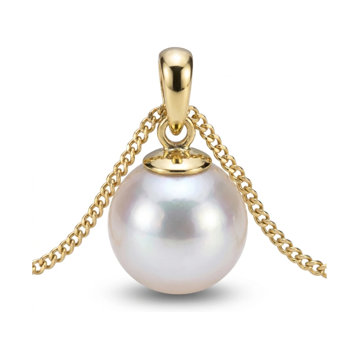 White Akoya Cultured Pearl Pendant 7.5-8.0 mm  |  18ct Yellow Gold