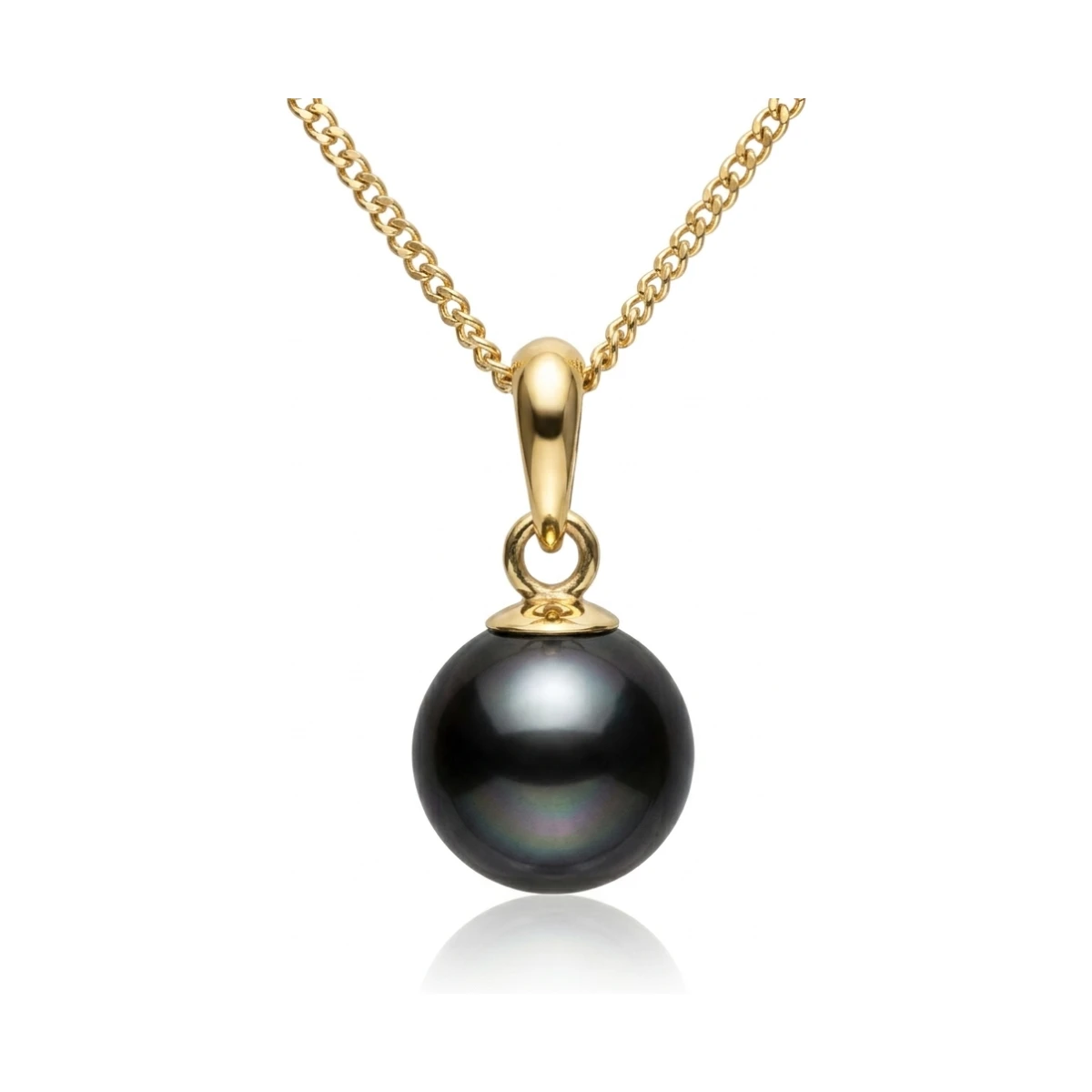 Black Akoya Cultured Pearl Pendant 7.5-8.0 mm  |  18ct Yellow Gold