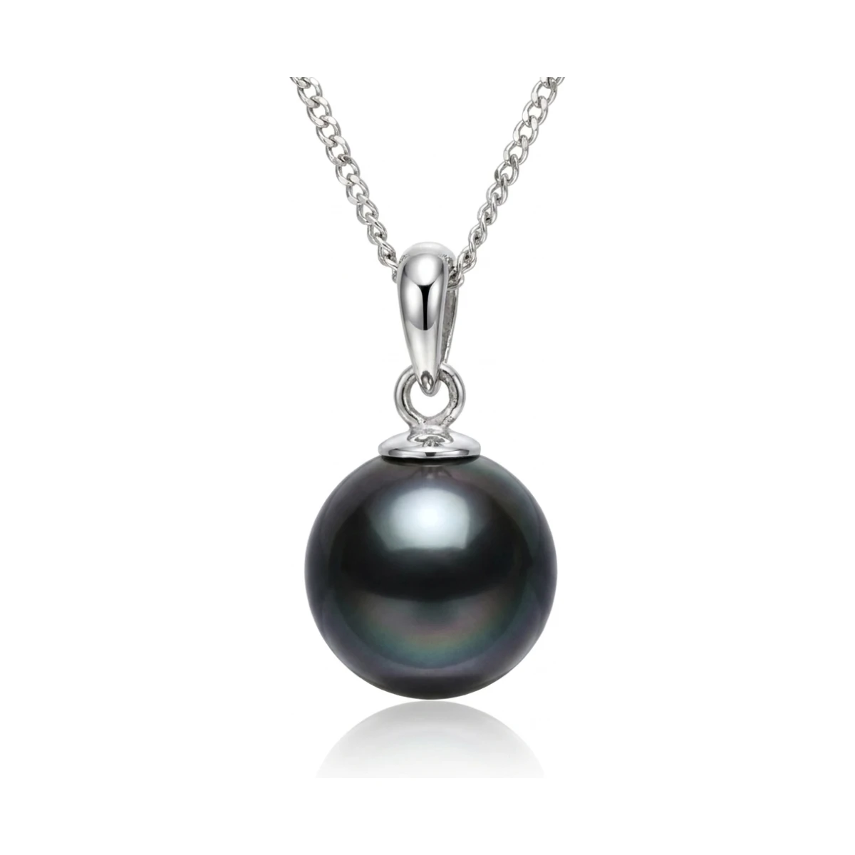 Black Akoya Cultured Pearl Pendant 7.5-8.0 mm  |  18ct White Gold