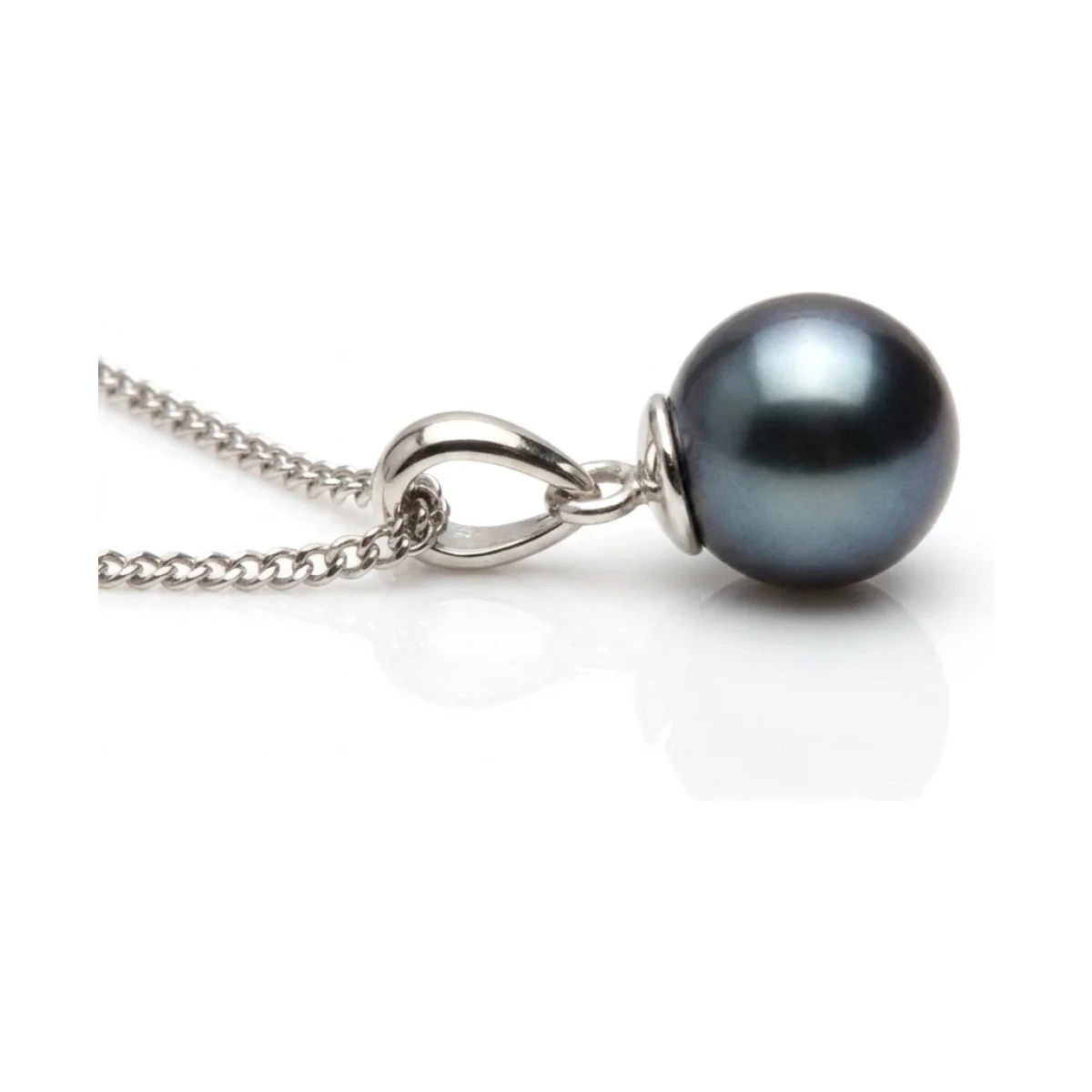 Black Akoya Cultured Pearl Pendant 7.5-8.0 mm  |  18ct White Gold