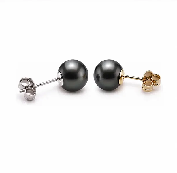 Black Akoya Stud Earrings  |  6.0-6.5 mm