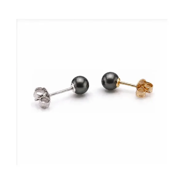 Black Akoya Stud Earrings  |  4.5-5.0 mm