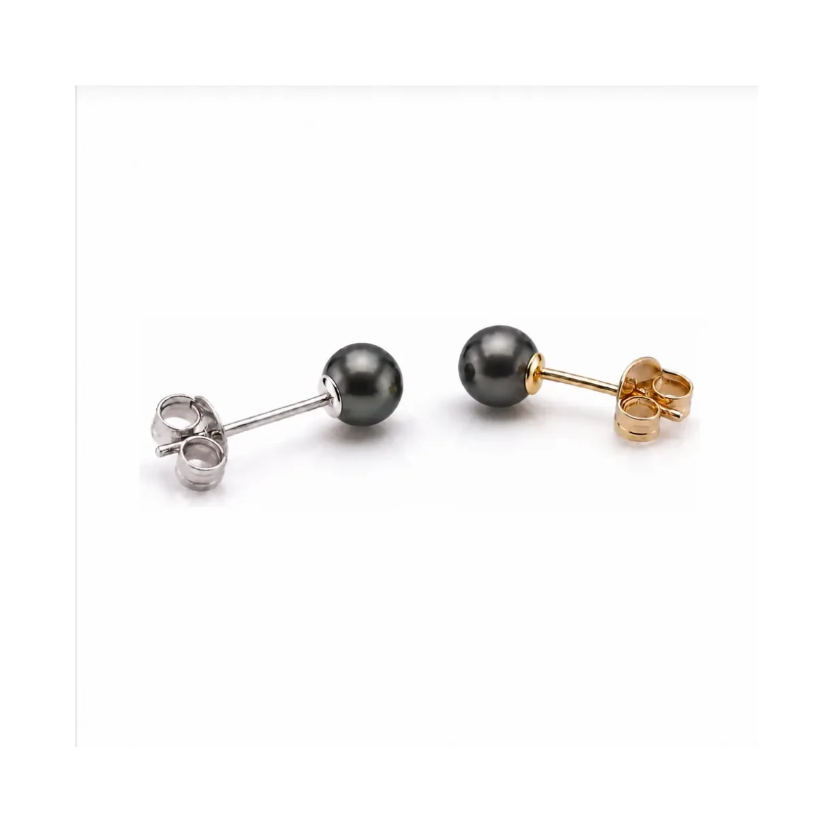 Black Akoya Stud Earrings  |  4.5-5.0 mm