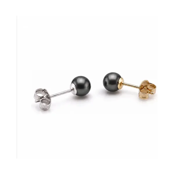 Black Akoya Stud Earrings  |  5.0-5.5 mm