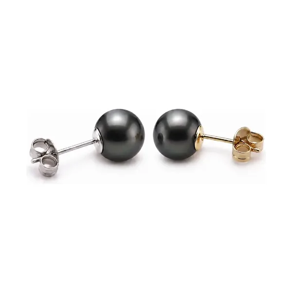 Black Akoya Stud Earrings  |  6.0-6.5 mm