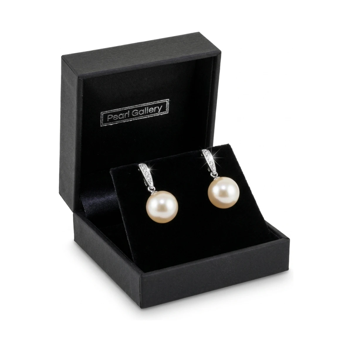 Dainty Vintage Style Freshwater Pearl & Diamond Earrings  |  18ct White Gold