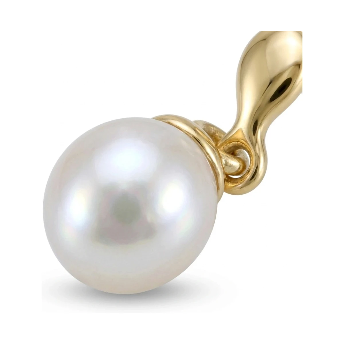 Freshwater Pearl Plain Inverted Pear-Shape Drop Earrings  |  9ct Yellow Gold