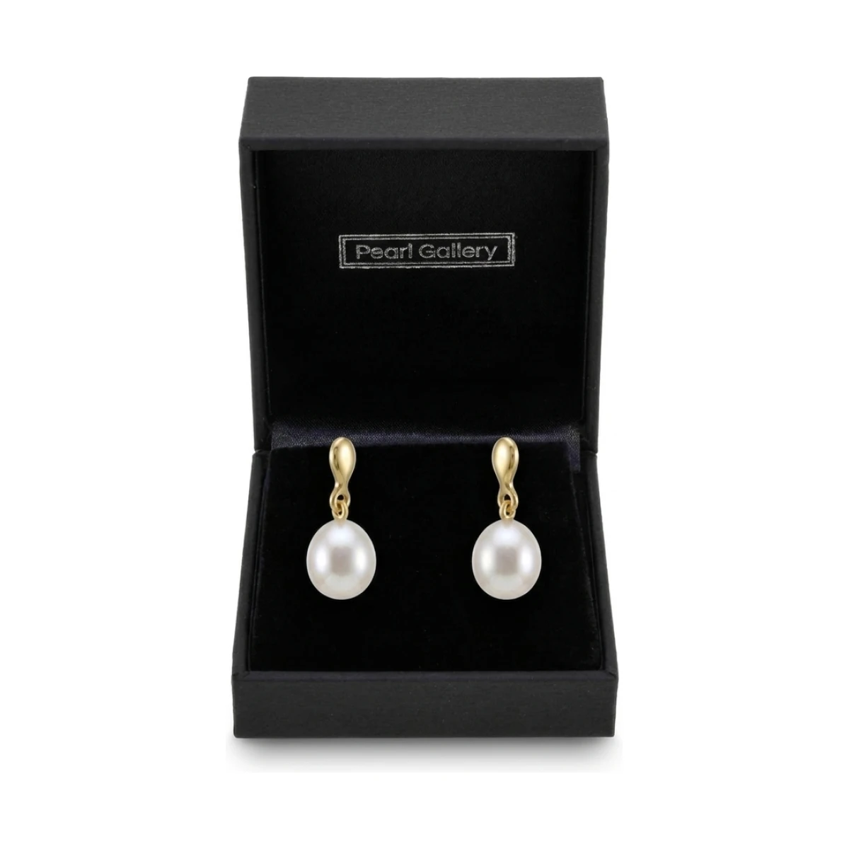 Freshwater Pearl Plain Inverted Pear-Shape Drop Earrings  |  9ct Yellow Gold