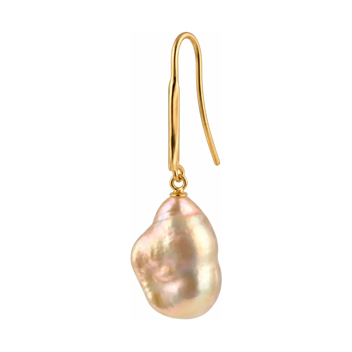 Freshwater Baroque Hook Drop Earrings  | Silver Gilt
