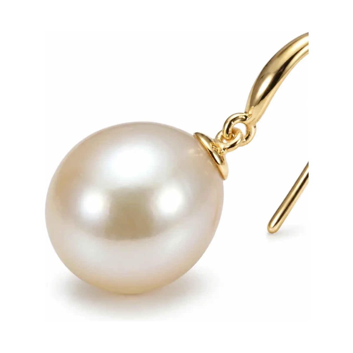 Freshwater Pearl Sturdy Hook Drop Earrings  | 9ct Gold Yellow