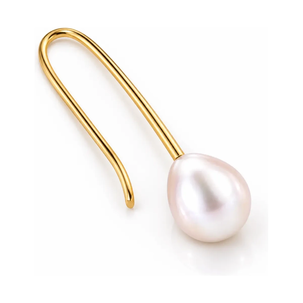 Freshwater Elongated Hook Drop Pearl Earrings  |  9ct Yellow Gold