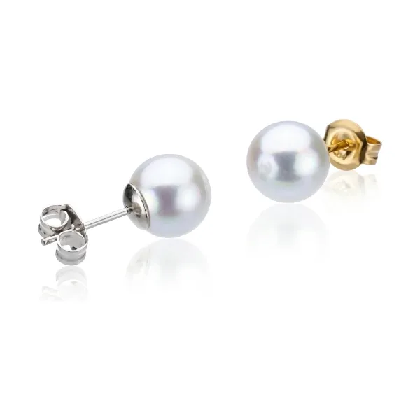 Grey Akoya Stud Earrings  |  4.0-4.5 mm