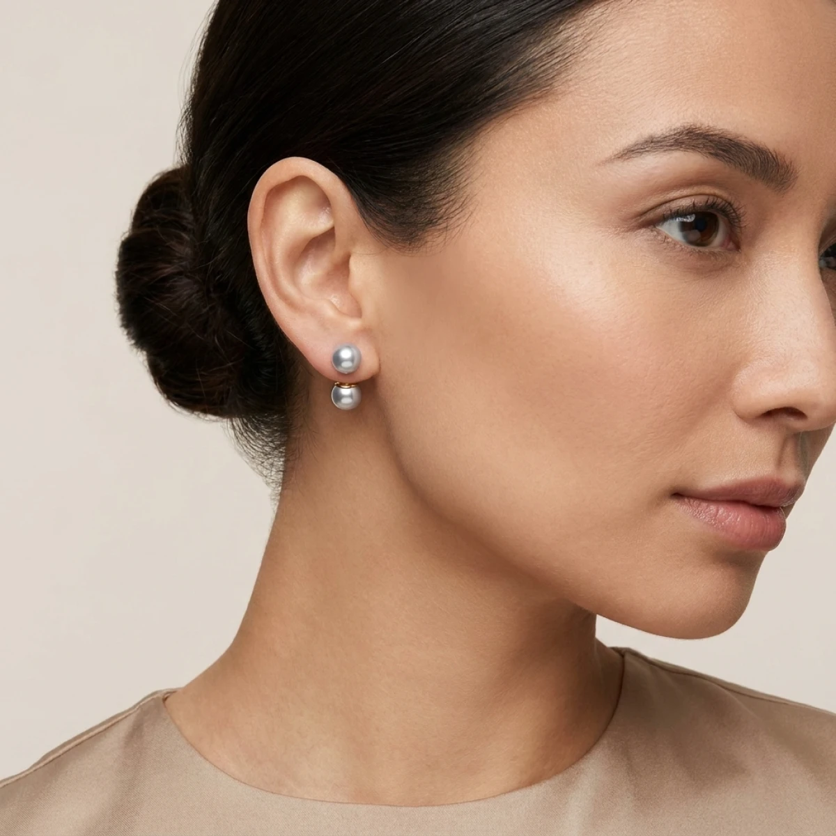 Grey Akoya Stud Earrings  |  4.0-4.5 mm