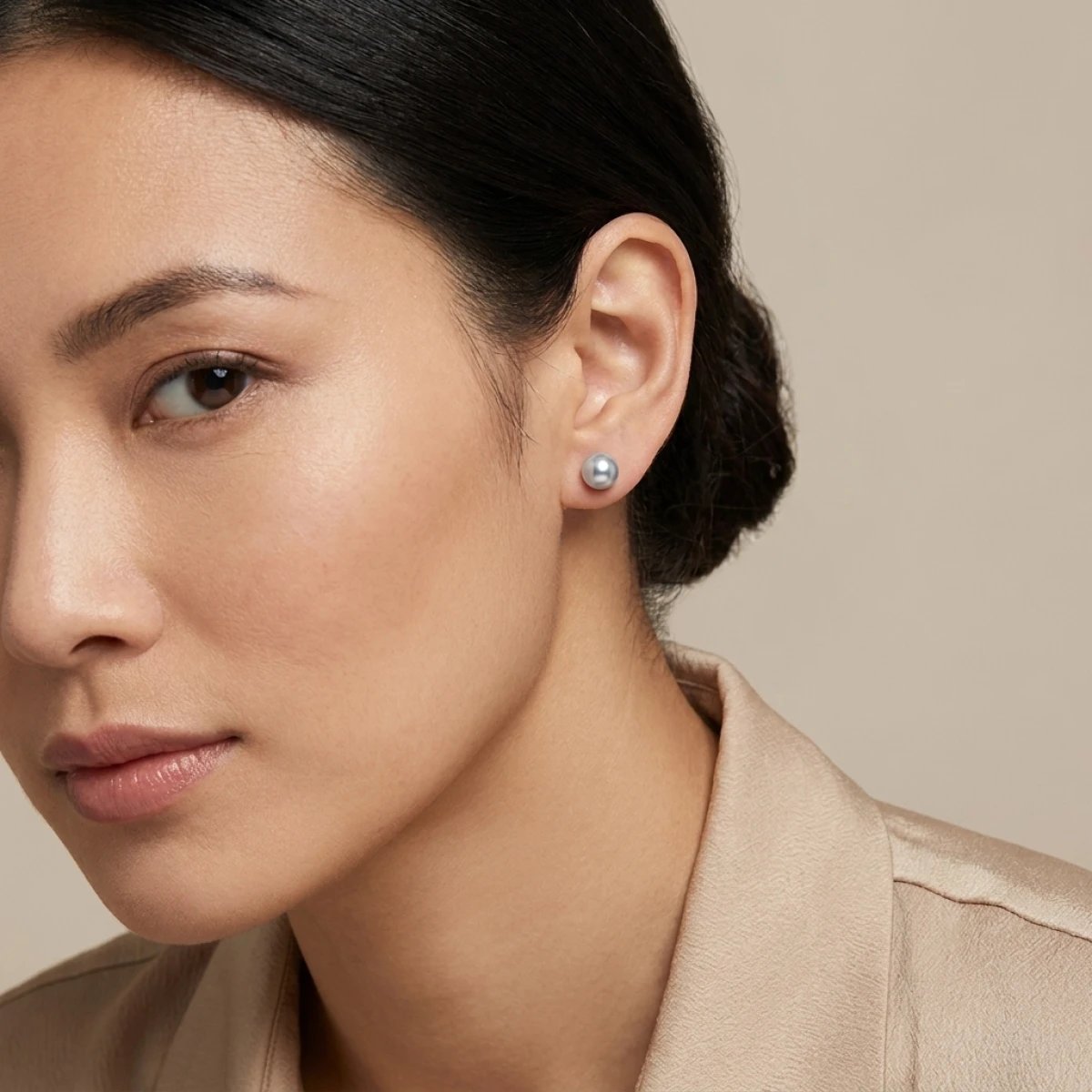 Grey Akoya Stud Earrings  |  4.5-5.0 mm