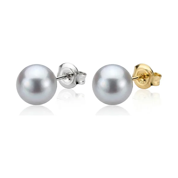Grey Akoya Stud Earrings  |  5.5-6.0 mm