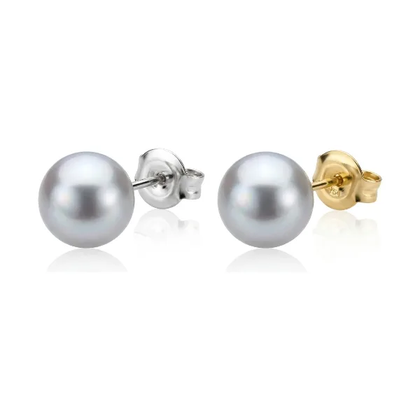Grey Akoya Stud Earrings  |  5.5-6.0 mm
