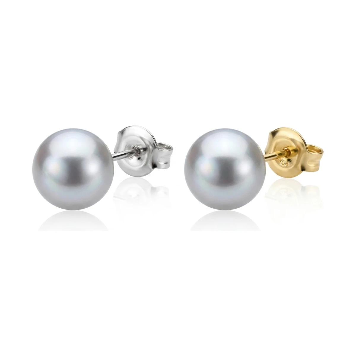 Grey Akoya Stud Earrings  |  5.5-6.0 mm
