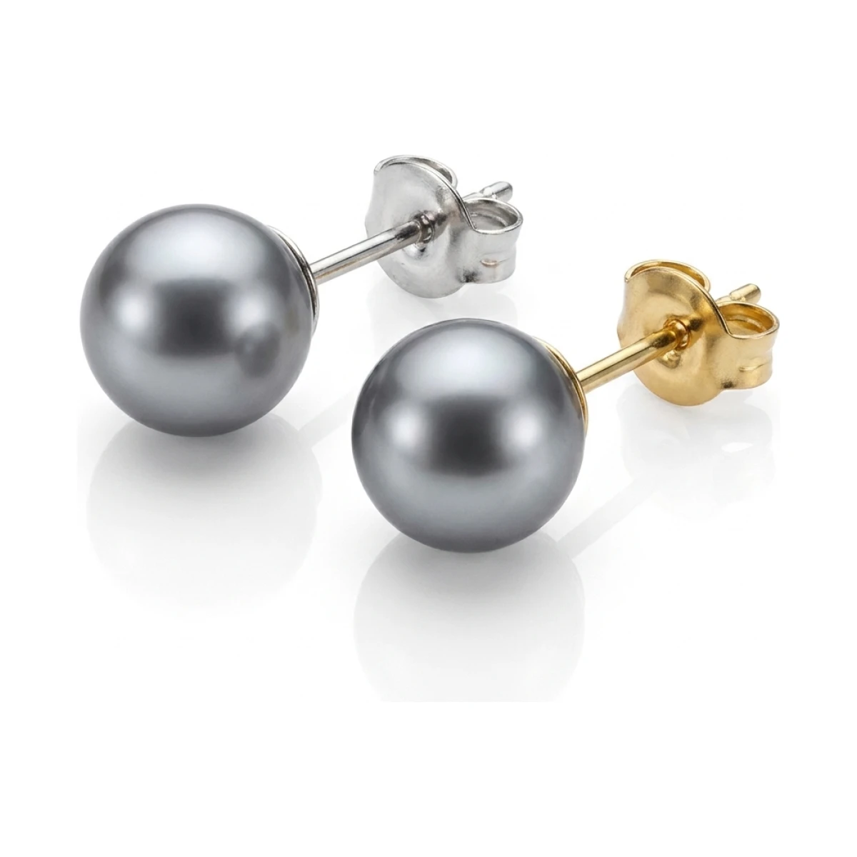 Grey Akoya Stud Earrings  |  5.5-6.0 mm