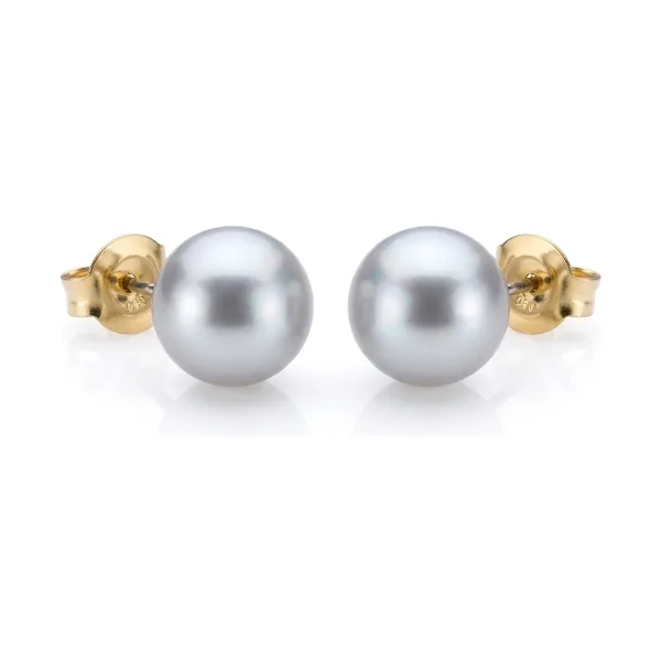 Grey Akoya Stud Earrings  |  6.0-6.5 mm