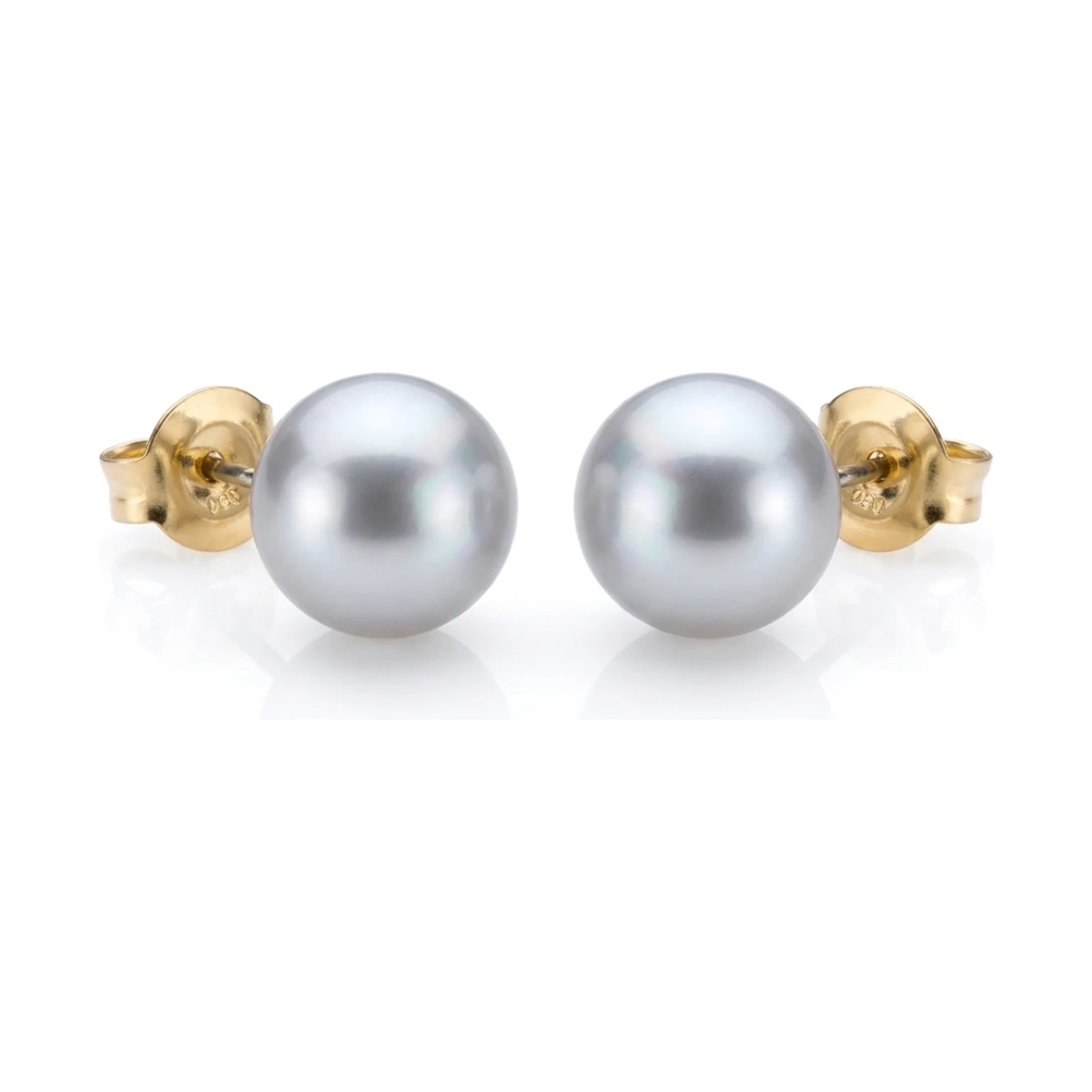 Grey Akoya Stud Earrings  |  6.0-6.5 mm