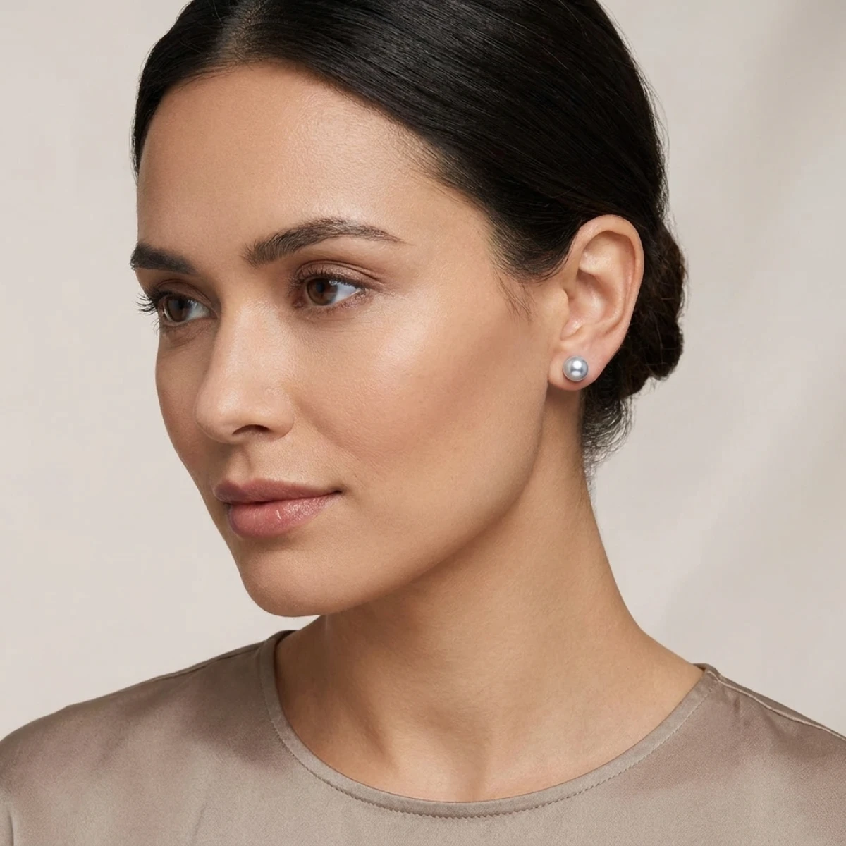 Grey Akoya Stud Earrings  |  6.0-6.5 mm