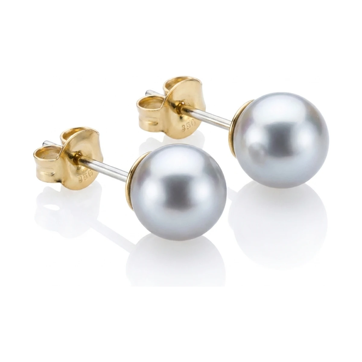 Grey Akoya Stud Earrings  |  6.0-6.5 mm