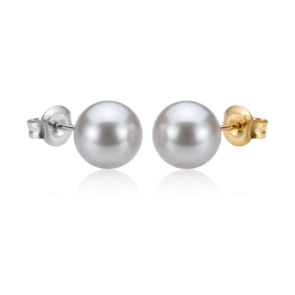 Grey Akoya Stud Earrings  |  6.5-7.0 mm