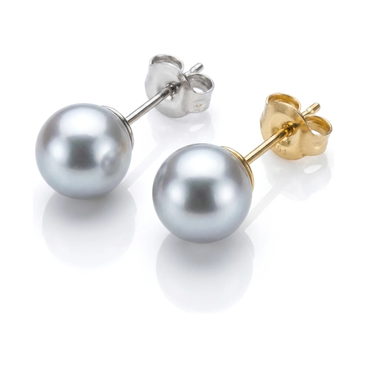 Grey Akoya Stud Earrings  |  6.5-7.0 mm