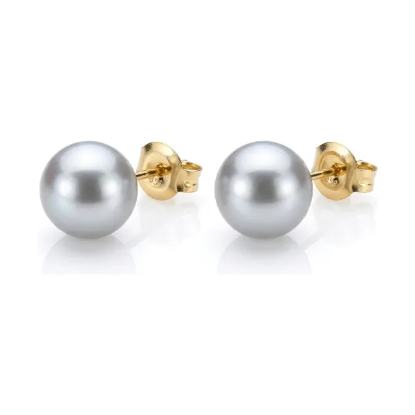 Grey Akoya Stud Earrings  |  7.5-8.0 mm