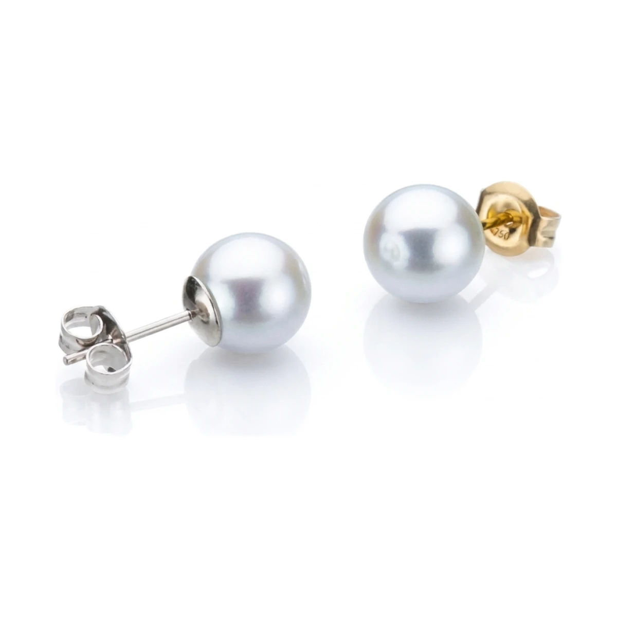 Grey Akoya Stud Earrings  |  7.5-8.0 mm