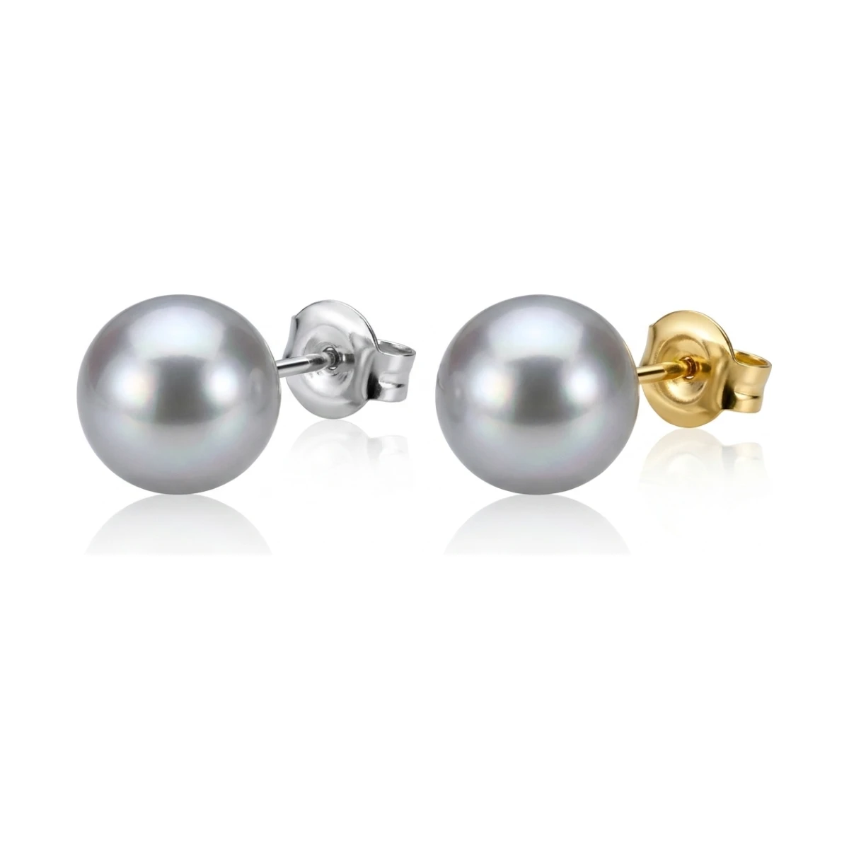 Grey Akoya Stud Earrings  |  8.5-9.0 mm