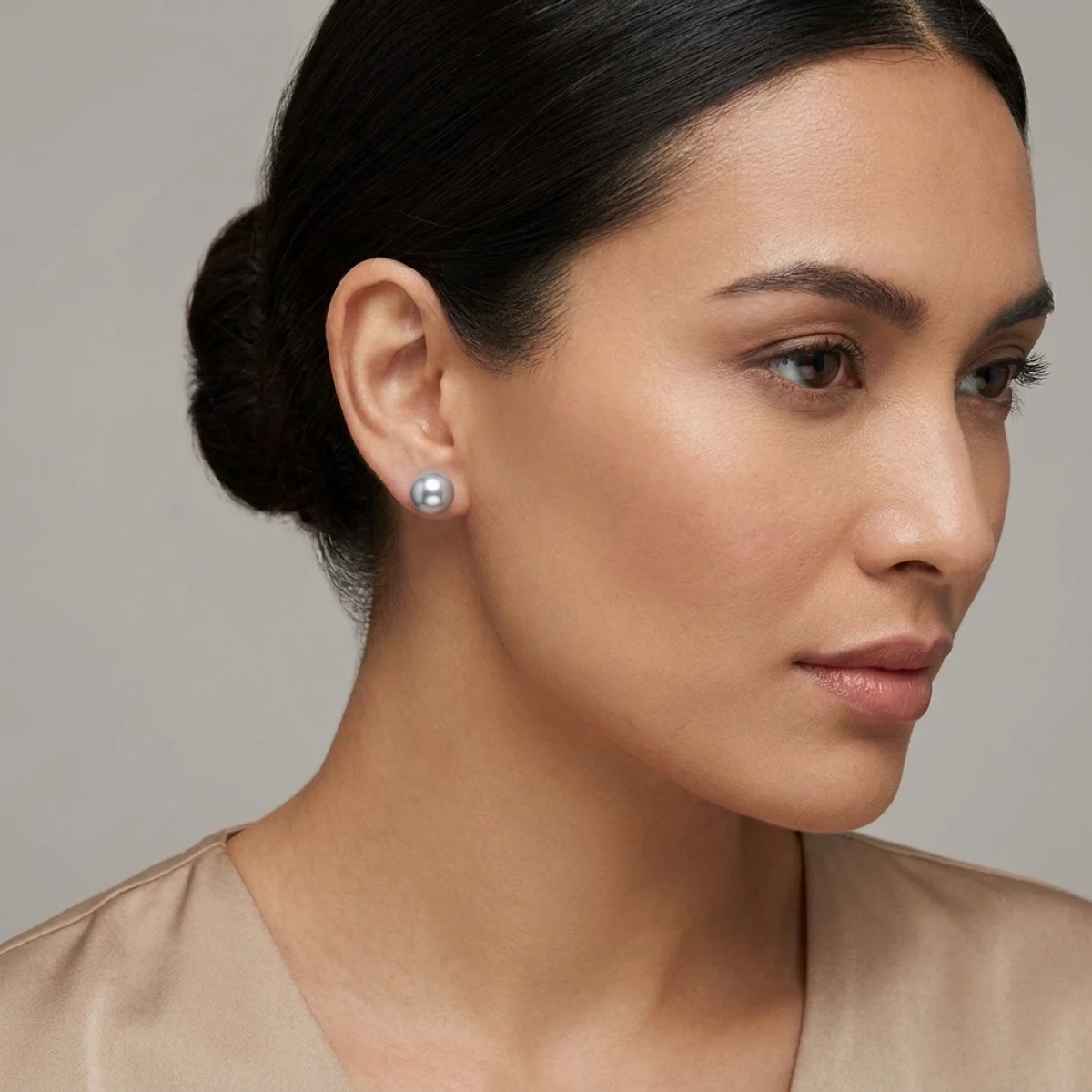 Grey Akoya Stud Earrings  |  8.5-9.0 mm