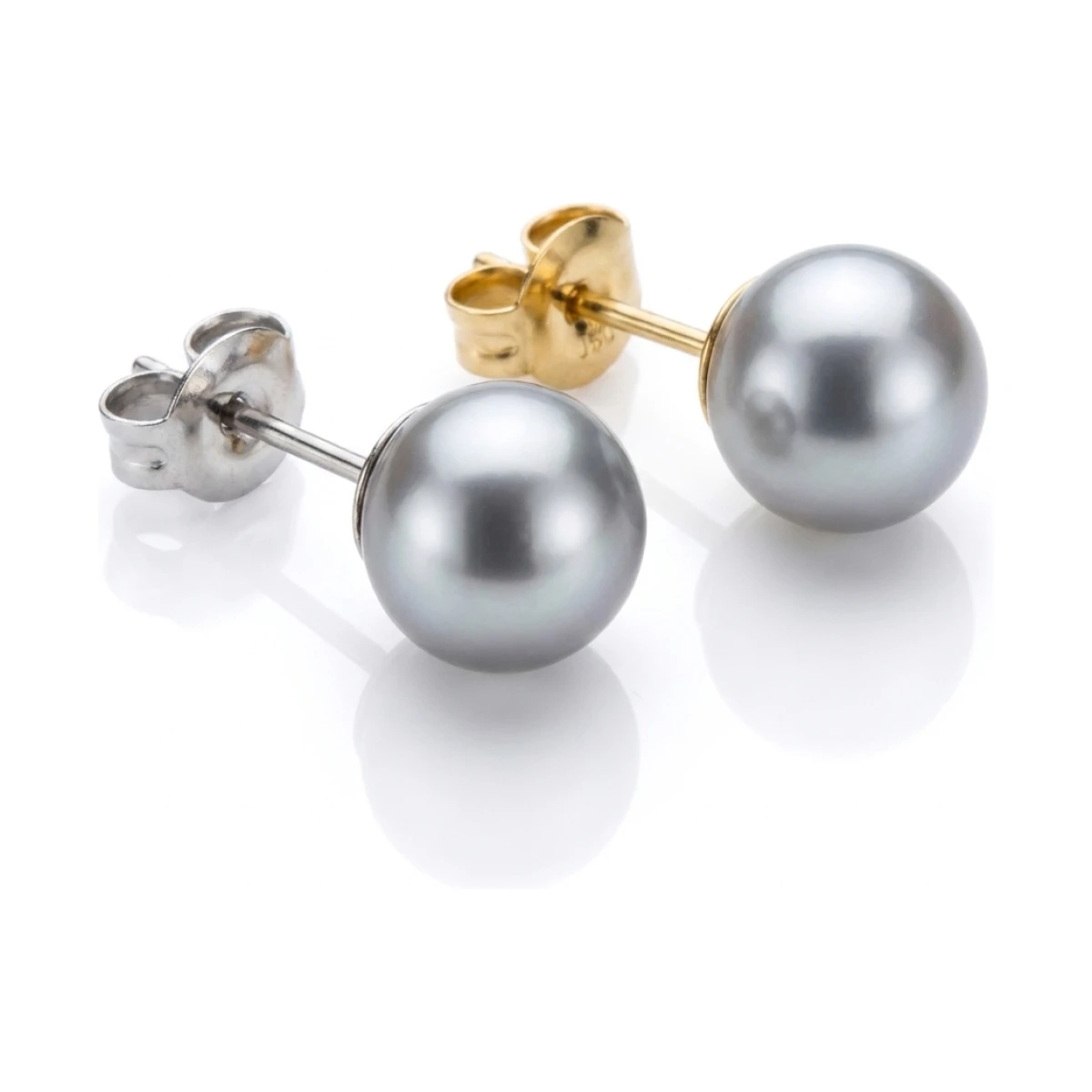 Grey Akoya Stud Earrings  |  8.5-9.0 mm