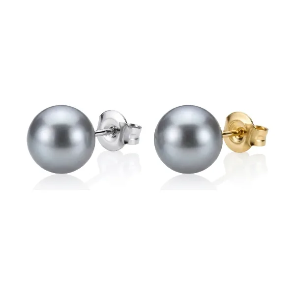 Grey Akoya Stud Earrings  |  9.0-9.5 mm