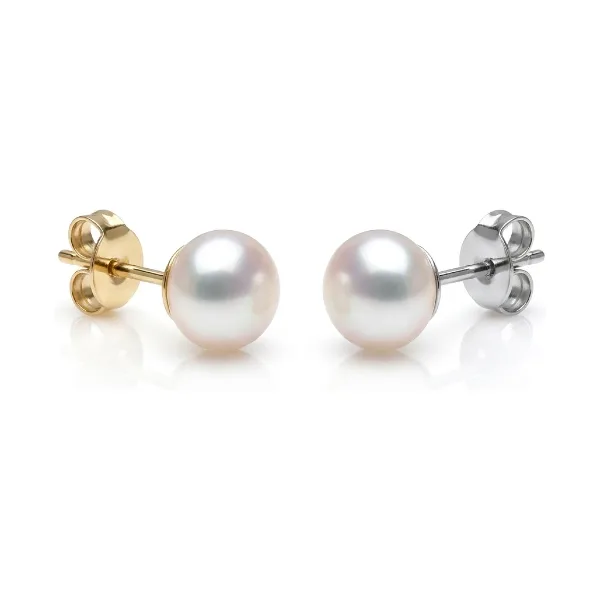 White Freshwater Bouton Stud Earrings  |  6mm 