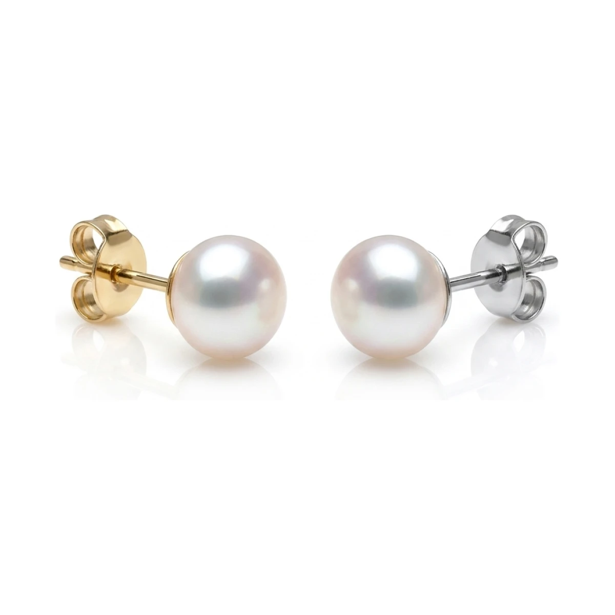 White Freshwater Bouton Stud Earrings  |  6mm 