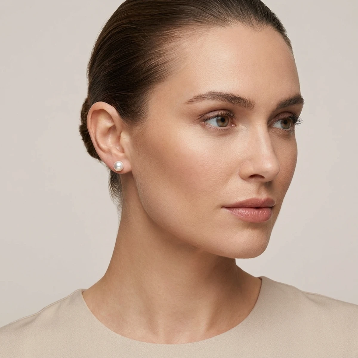White Freshwater Bouton Stud Earrings  |  6mm 