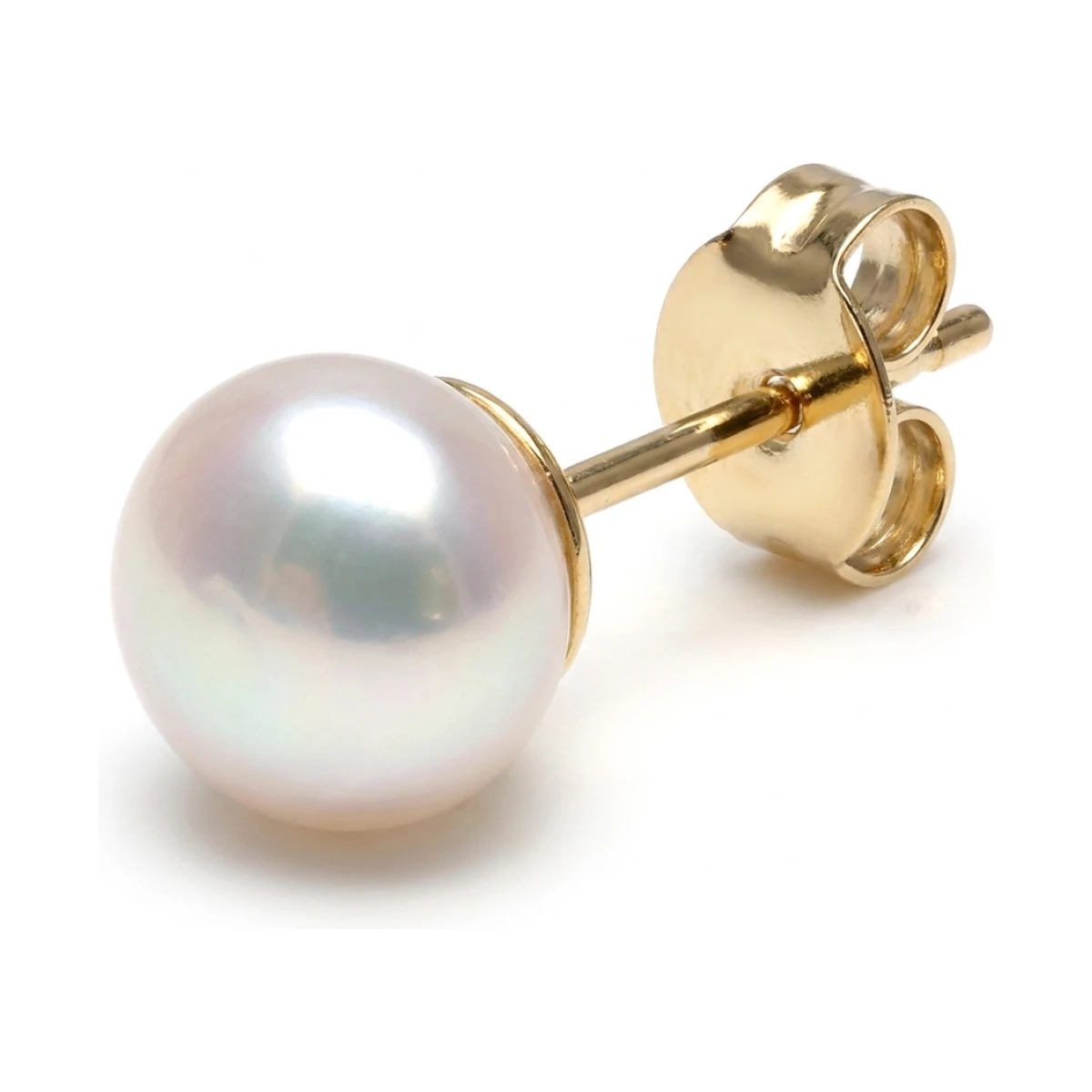 White Freshwater Bouton Stud Earrings  |  6mm 