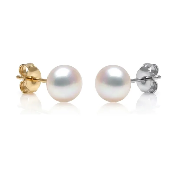 White Freshwater Bouton Stud Earrings  |  7mm 