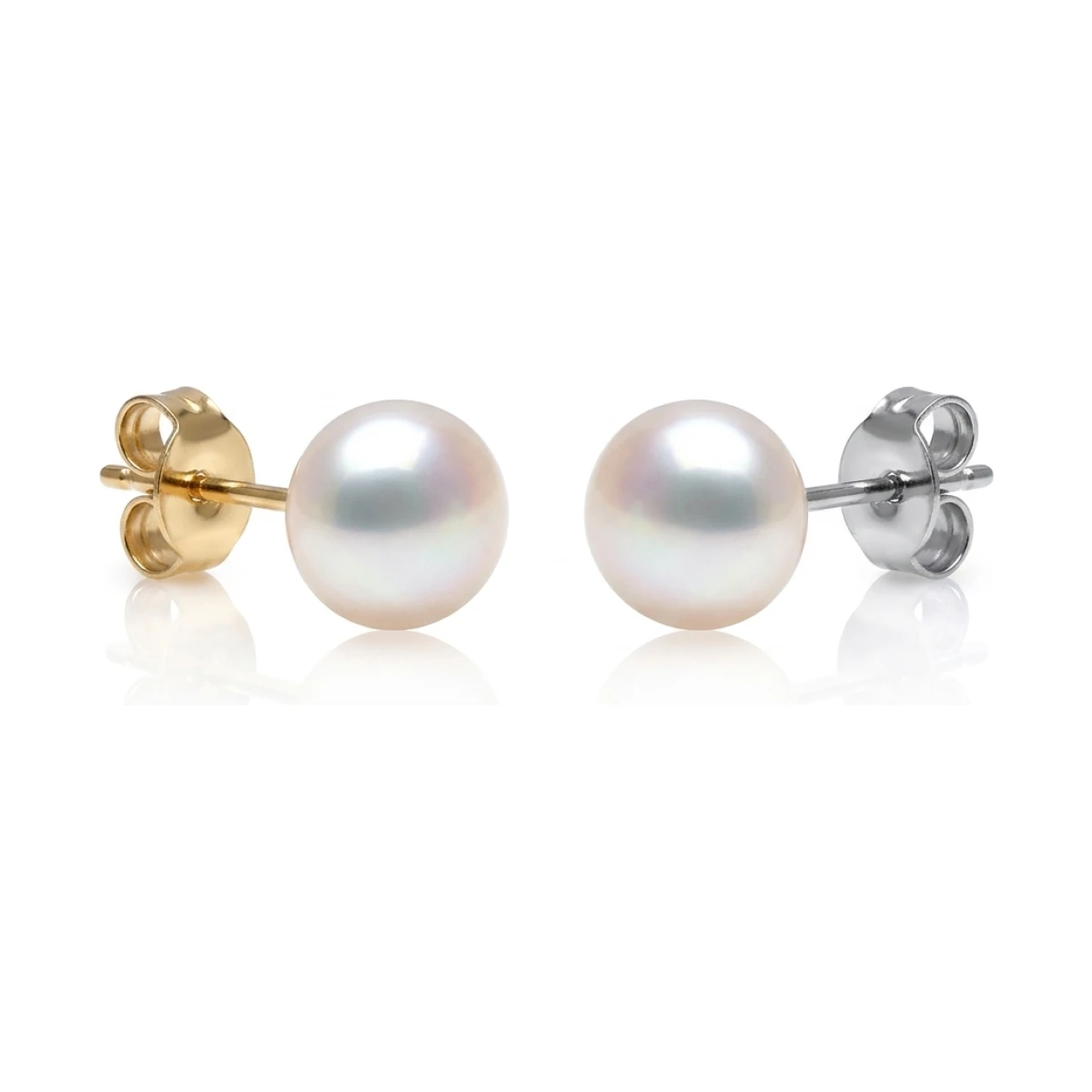 White Freshwater Bouton Stud Earrings  |  7mm 