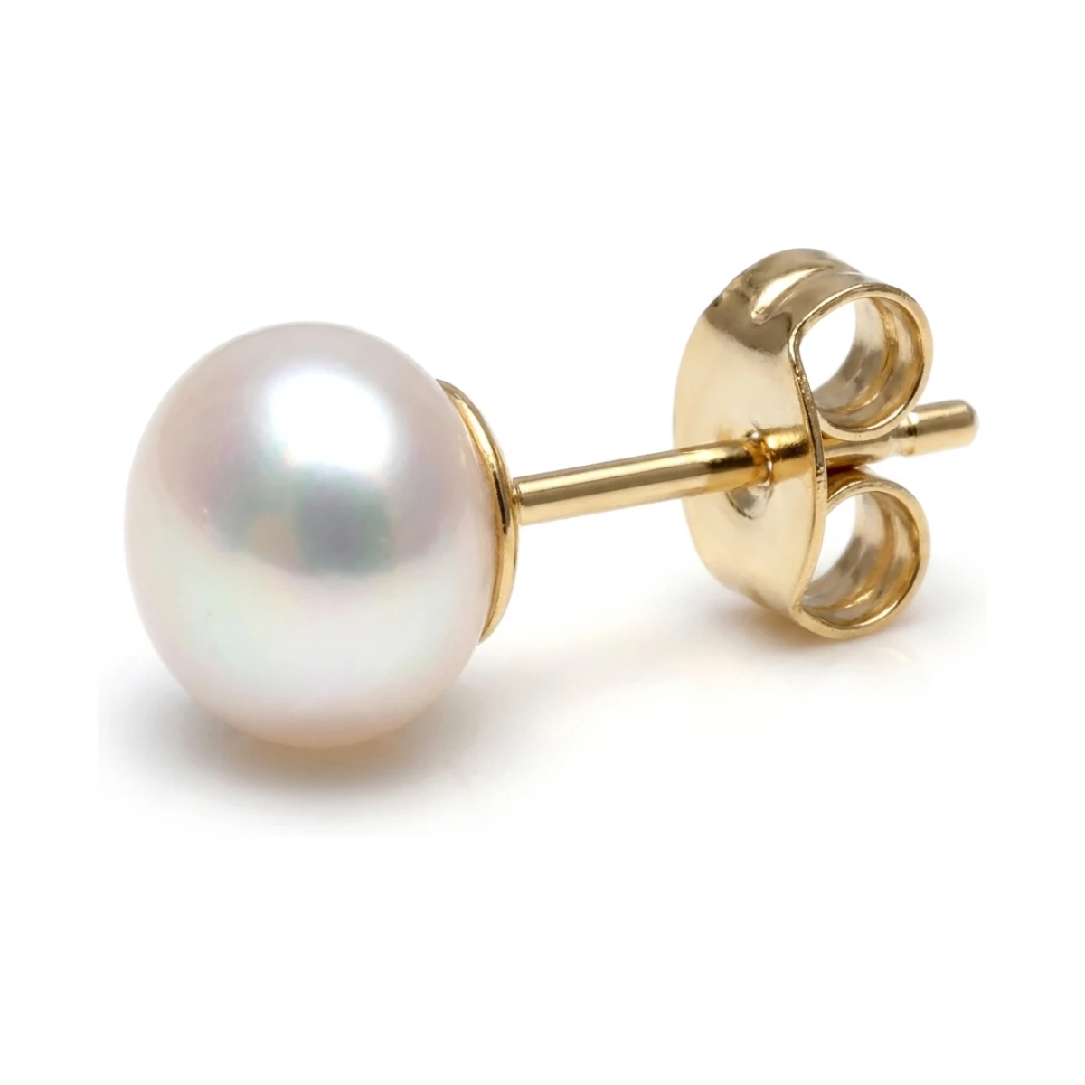 White Freshwater Bouton Stud Earrings  |  7mm 