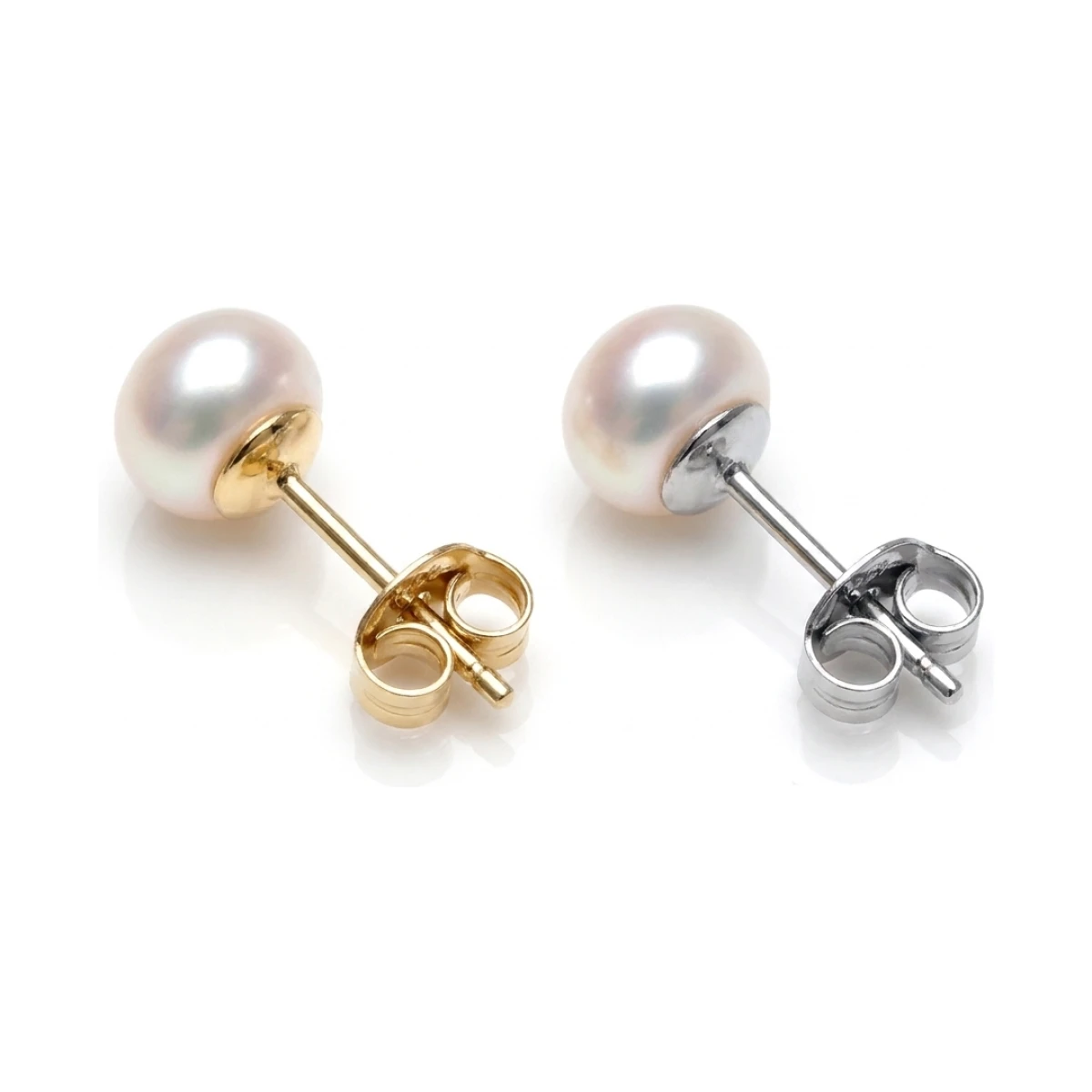 White Freshwater Bouton Stud Earrings  |  7mm 
