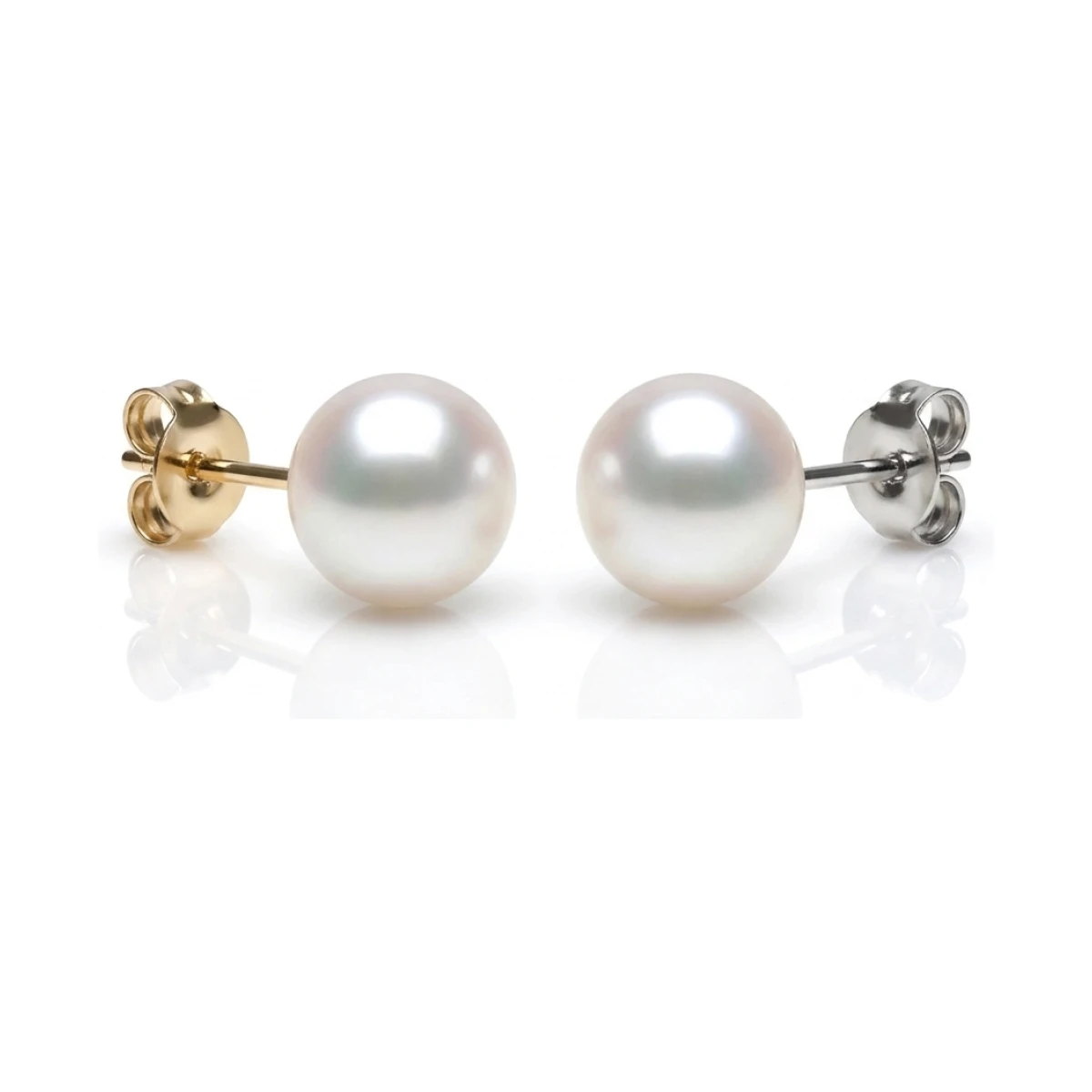 White Freshwater Bouton Stud Earrings  |  8mm 