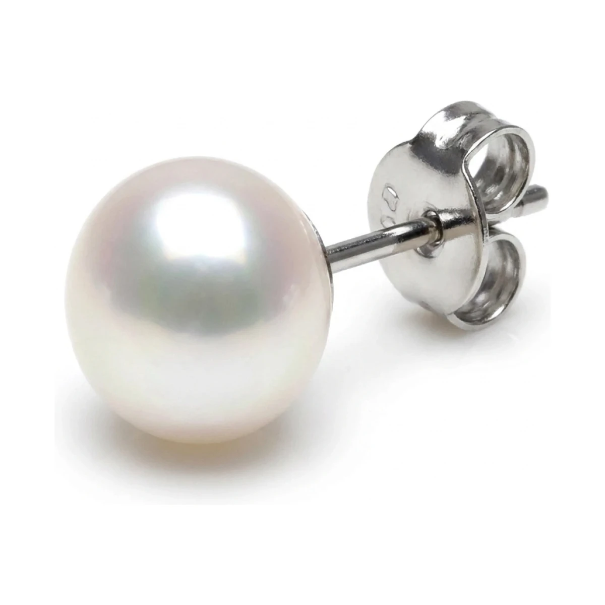 White Freshwater Bouton Stud Earrings  |  8mm 