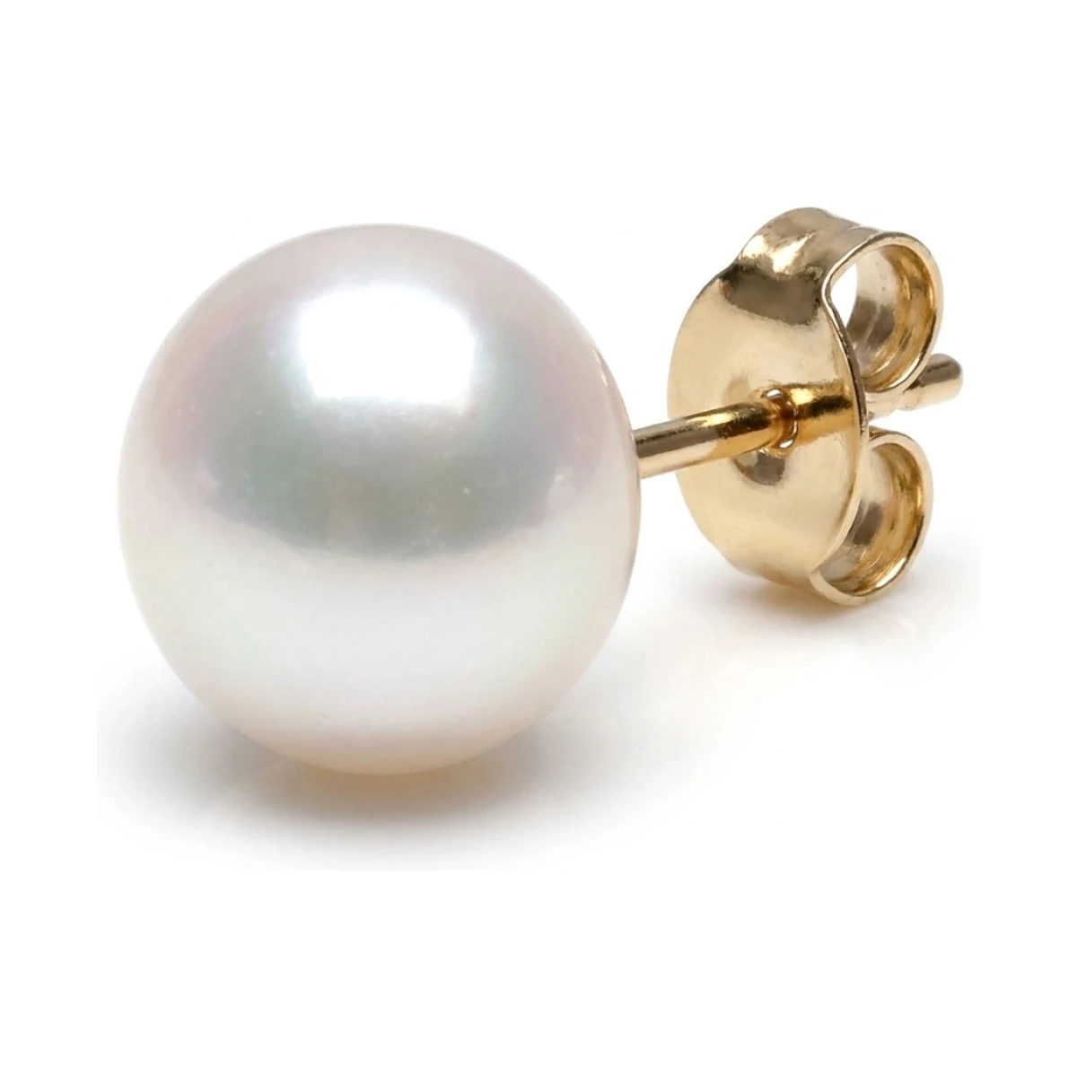 White Freshwater Bouton Stud Earrings  |  9mm 