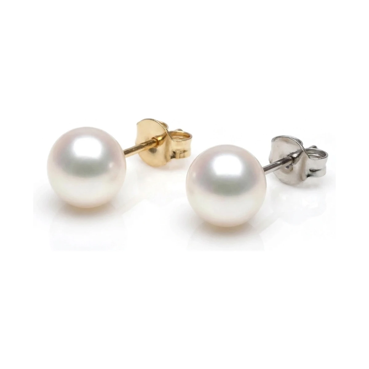 White Freshwater Bouton Stud Earrings  |  9mm 