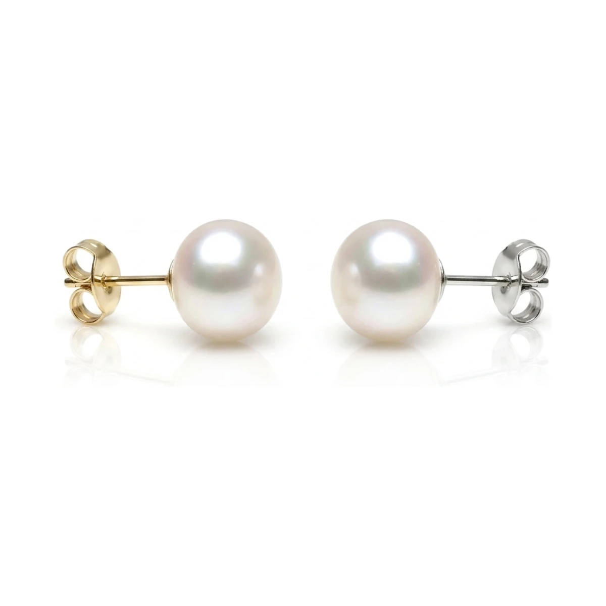 White Freshwater Bouton Stud Earrings  |  10mm 