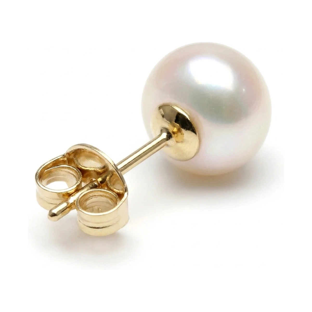 White Freshwater Bouton Stud Earrings  |  10mm 