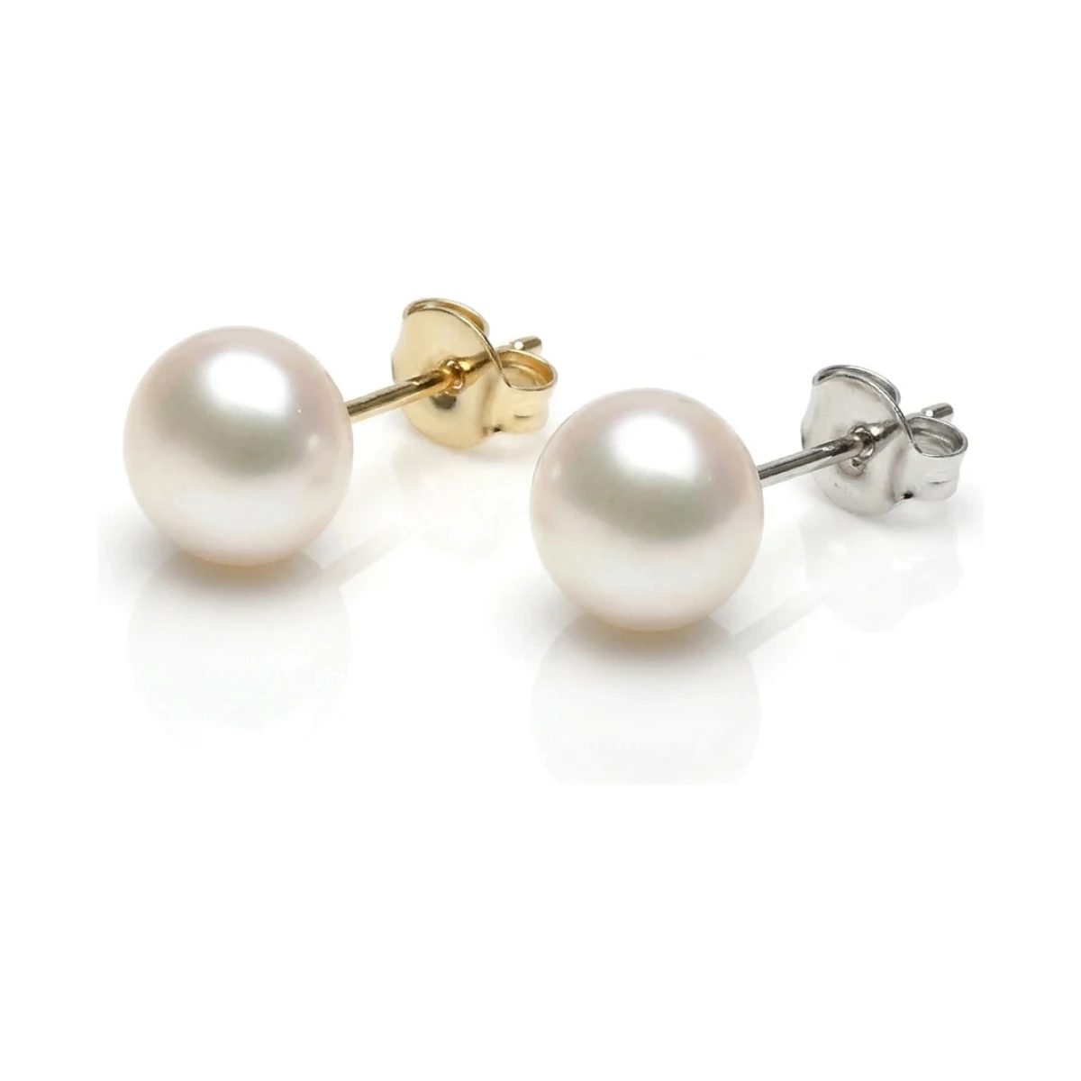 White Freshwater Bouton Stud Earrings  |  10mm 