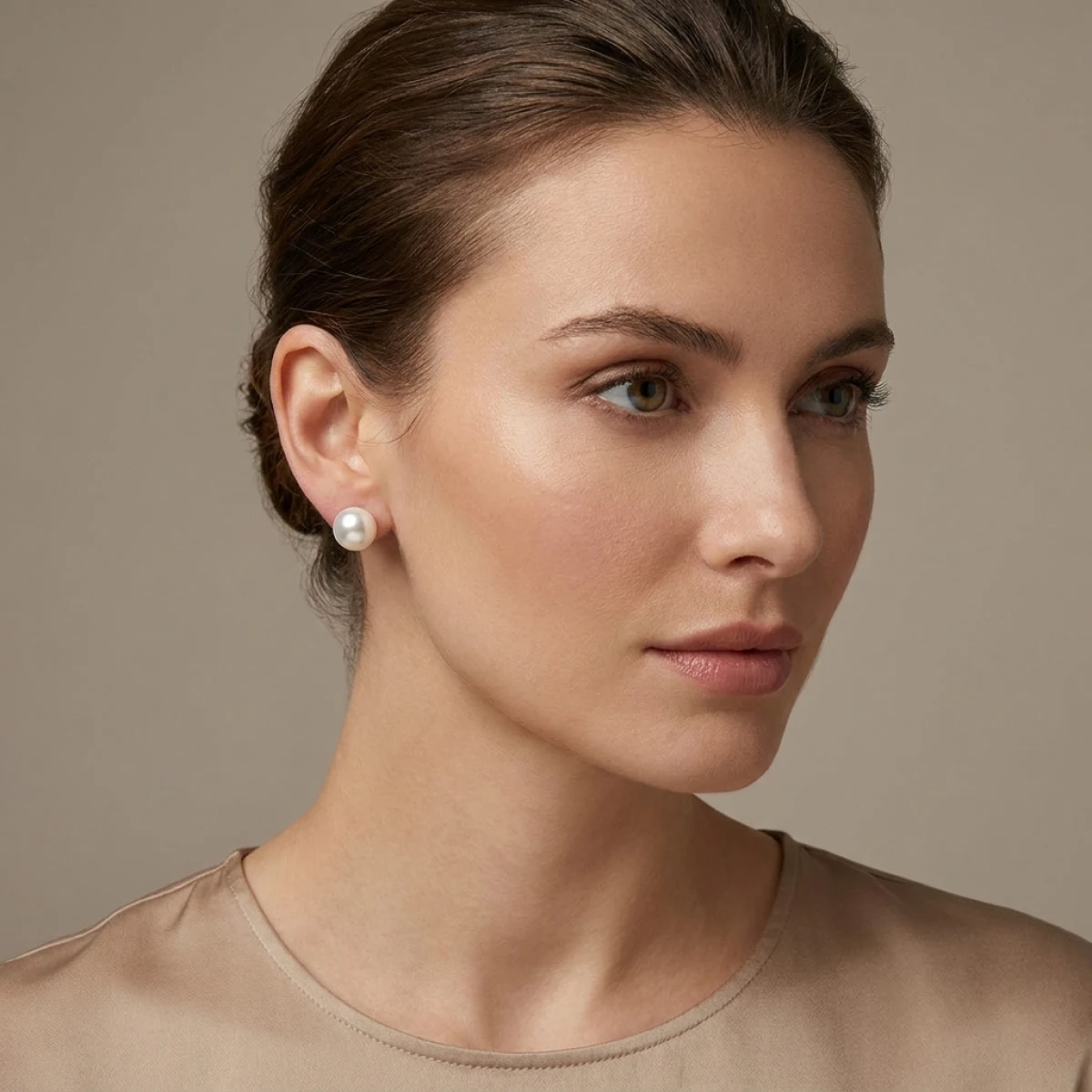 White Freshwater Bouton Stud Earrings  |  11mm 